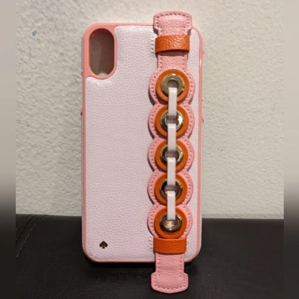 Kate Spade New York Grommet Hand Strap Stand iPhone Xs iPhone X Case Pink